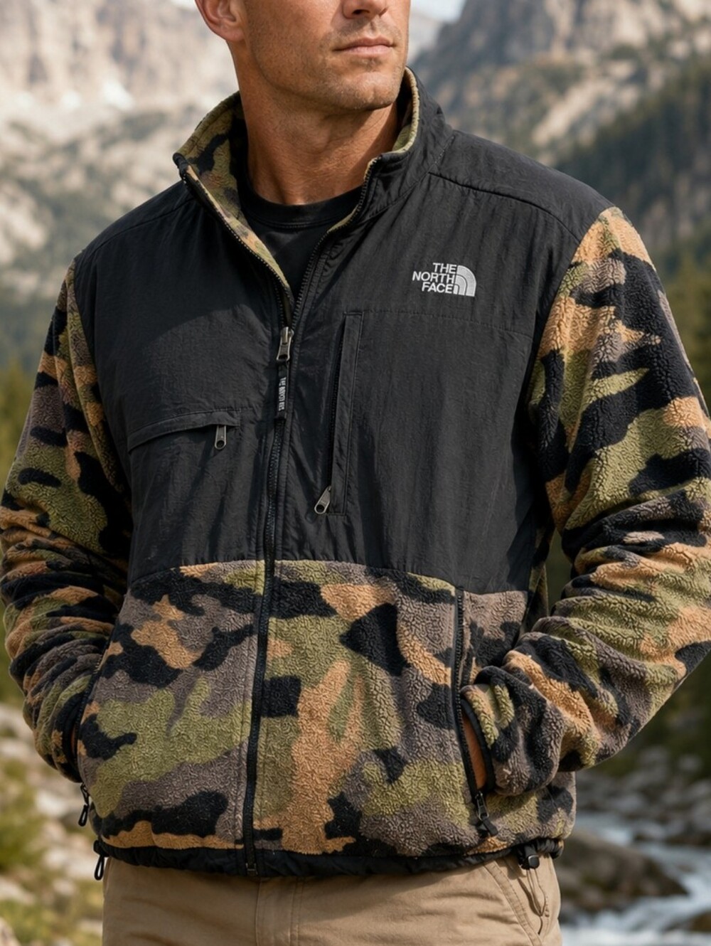 The North Face ’95 Retro Denali Jacket Men M Waxed Camo Fleece Gorpcore